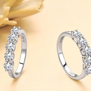 Over 2 carat 925 sterling silver diamond ring size 8